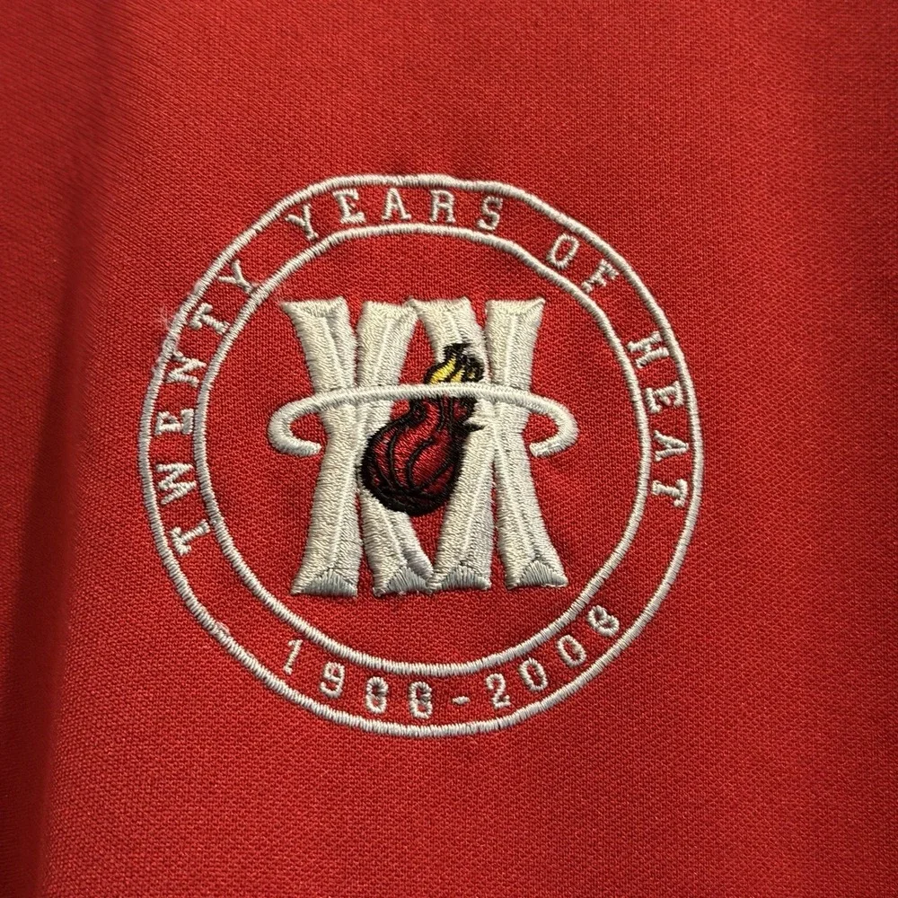 Vintage Miami Heat 20 Years 1988-2008 Y2K Adidas Trefoil Red 3 Stripes Men's XL